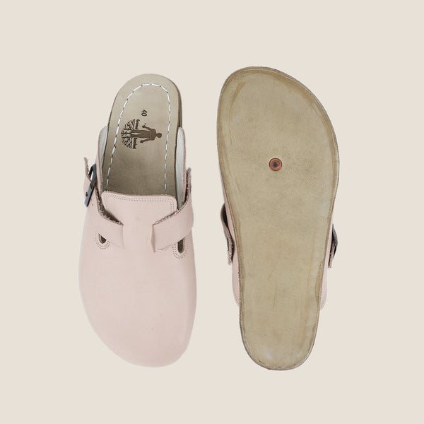 Grounding & Earthing Barefoot, Zero-Drop Crazy Leather Clogs for Women - Undyed