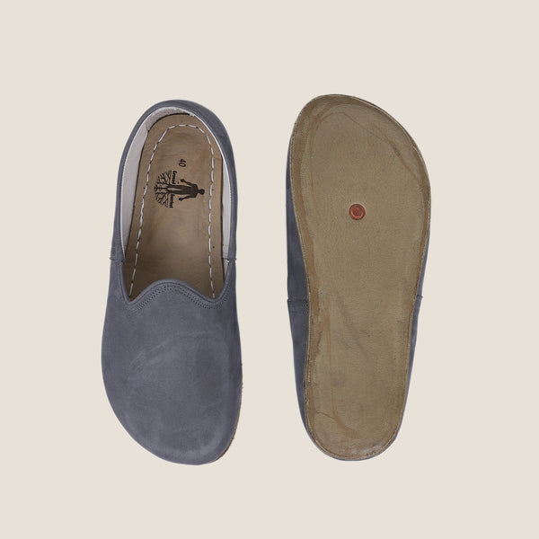 Grounding & Earthing Barefoot, Zero-Drop Loafer Nubuck Shoes for Women - Gray