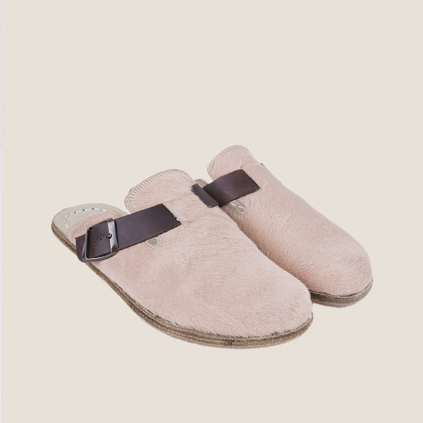 Grounding & Earthing Barefoot, Zero-Drop Hairy Leather Clogs for Women - Undyed