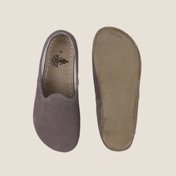 Grounding & Earthing Barefoot, Zero-Drop Loafer Nubuck Shoes for Women - Smoked
