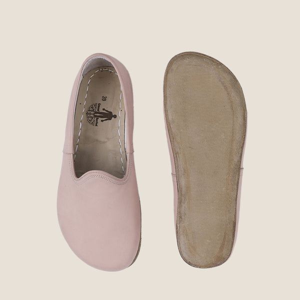 Grounding & Earthing Barefoot, Zero-Drop Loafer Crazy Leather Shoes for Women - Undyed