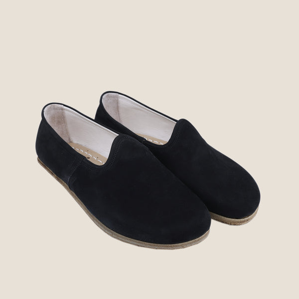 Grounding & Earthing Barefoot, Zero-Drop Loafer Nubuck Shoes for Women - Black